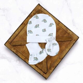 Elefantastic Set(Cap, Booties, & Mittens)