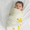 All in One Bamboo:Cotton Newborn Baby Gift Pack [Pack of 8 Pieces] - Duck & Plain Swaddles + Bibs + Washcloths - Image 3