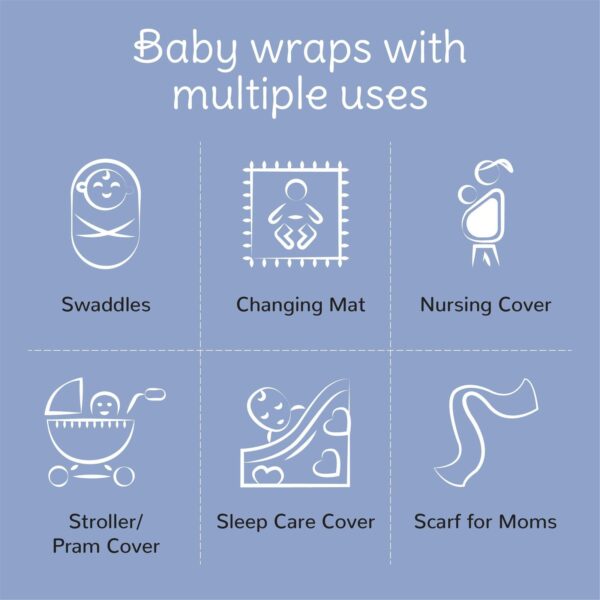 All in One Bamboo:Cotton Newborn Baby Gift Pack [Pack of 8 Pieces] - Duck & Plain Swaddles + Bibs + Washcloths - Image 8