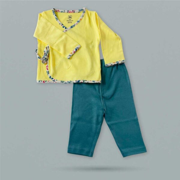Adorable and Comfortable Baby Clothing "QT Lemons" - Yellow Jhabla & Teal Legging