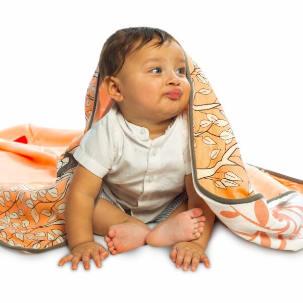 Peachy Skies Reversible Blanket(120cmx120cm) - Pack of 1